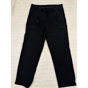 OCTOPUS L.C.L Women's Pants Black Pleated Tie Waist Straight Button XL